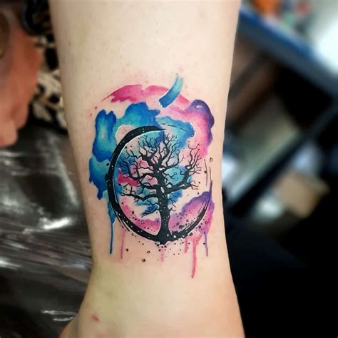 Watercolor Color And Sketch Tattoo The Black Hat Tattoo