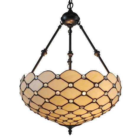 By adesso (17) 15 ft. Amora Lighting 2-Light Tiffany Style and White Ceiling ...