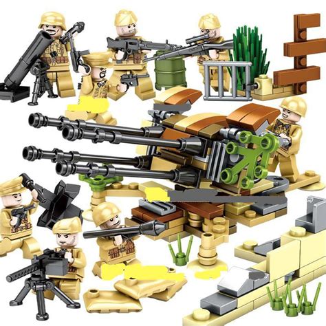 Ww2 French Army Anti Aircraftaa Gun Minifigures Lego Compatible