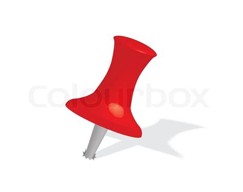 Close Up Of Red Push Pin Vector Stock Vector Colourbox