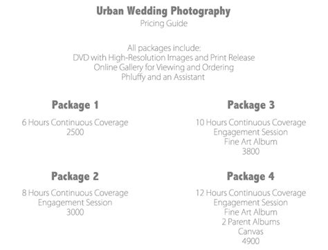 In a nutshell, each wedding differs, and consequently also the price of each wedding differs. How To Create Photography Packages That Sell - The Modern Tog