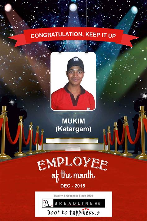 Employee Of The Month Poster Template Free Tailor Our Employee Of The
