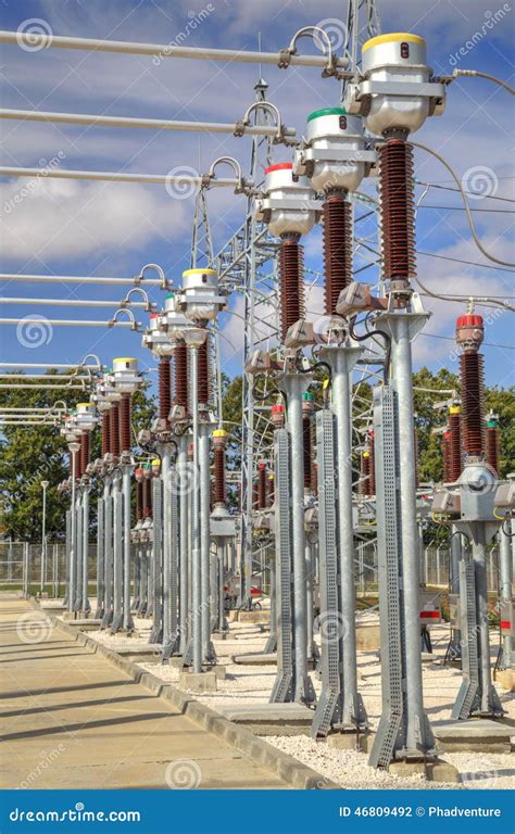 High Voltage Switchyard Stock Photo Image Of Energy 46809492