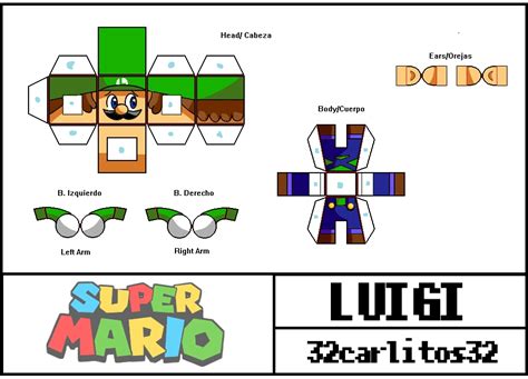 Luigi Papercraft 19 Super Mario Bros
