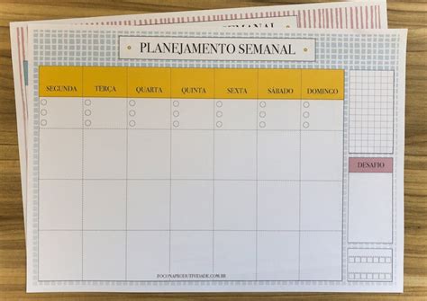 Planner 2021 Calendário E Planejamento Semanal Grátis Foco Na