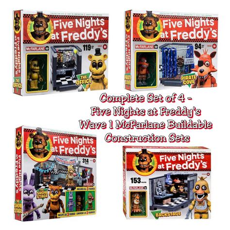 Complete Set Of 4 Five Nights At Freddys Fnaf Wave 1 Mcfarlane