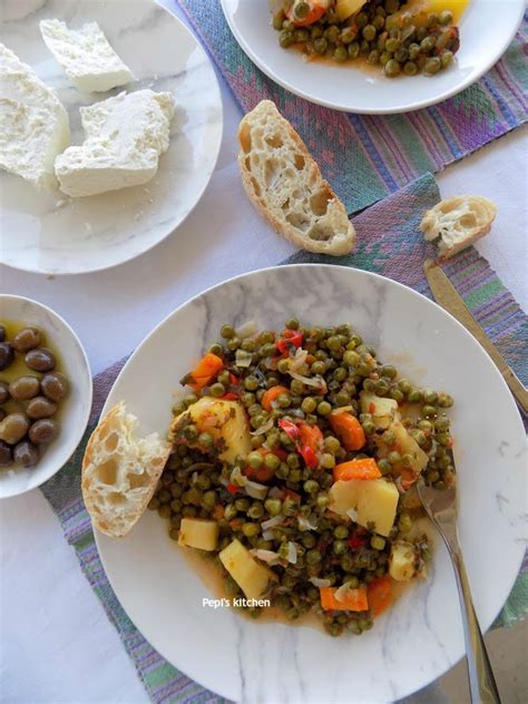 Pepis Kitchen In English Arakas Laderos Greek Style Peas