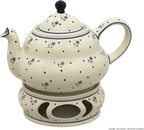 Original Bunzlauer Keramik Teekanne 1 5 Liter Mit Integriertem Sieb Und