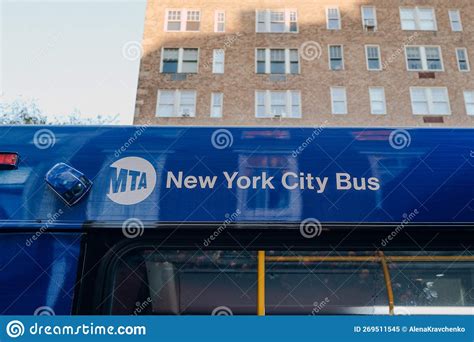 New York City Bus On A Street In Manhattan New York Usa Editorial