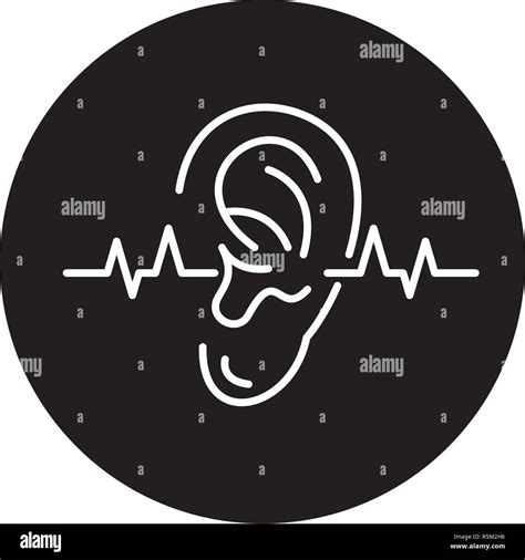 Hearing Test Black Icon Vector Sign On Isolated Background Hearing