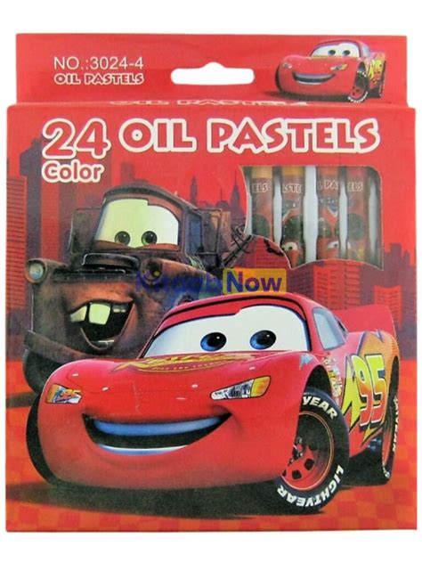 Crayon Colors Oil Pastels Cars Theme Pack Of 24 Kitaabnow