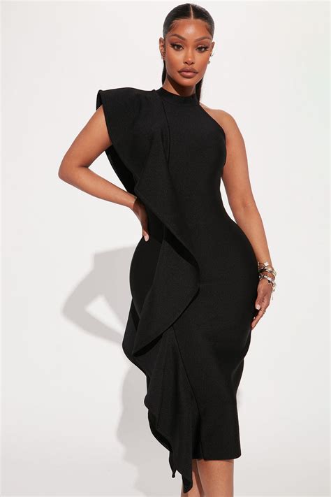 Raylin Bandage Midi Dress Black Fashion Nova Dresses Fashion Nova