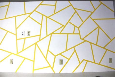 Geometric Triangle Wall Paint Design Idea With Tape