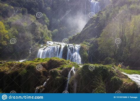 Marmore Waterfalls And Swift River In Umbria Stock Photo Image Of