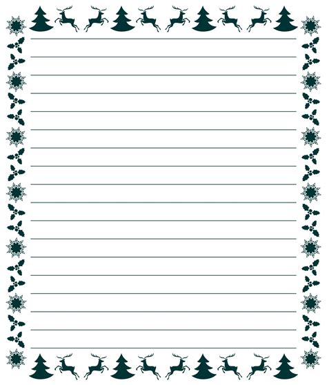 5 Best Images Of Free Printable Christmas Border Lined Writing Paper