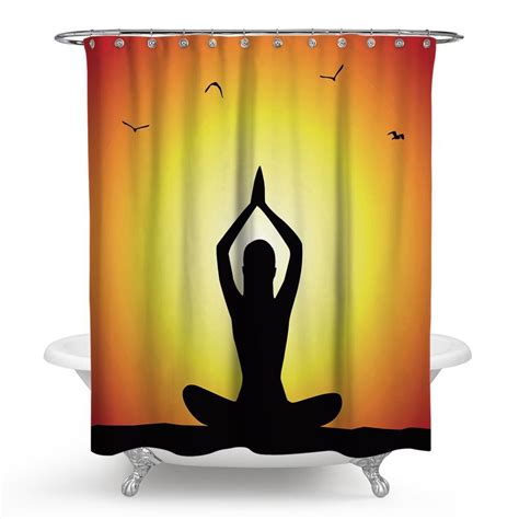 Meditation Yoga Pose Shower Curtain Vtrendz