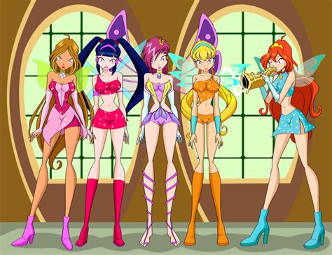 Rule 34 5girls Accurate Art Style Bloom Winx Club Breasts Charmix