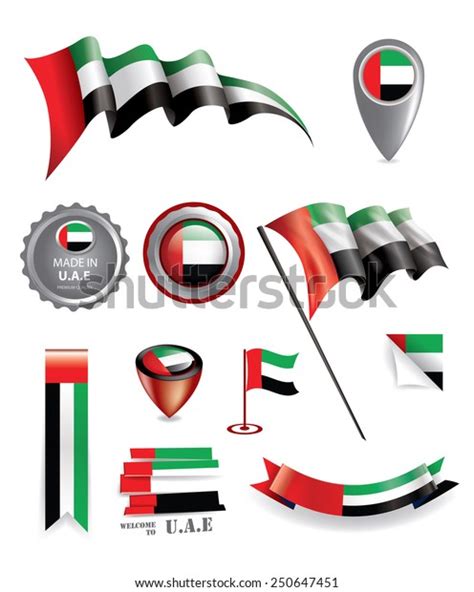 Uae Vector Flag Made United Arab Stock Vector Royalty Free 250647451
