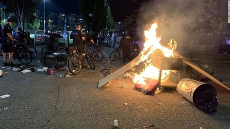 Seattle Protest 10 People Arrested After Some Set Fires Or Hurled
