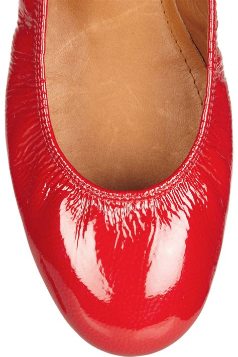 Lanvin Patent Leather Ballet Flats In Red Lyst