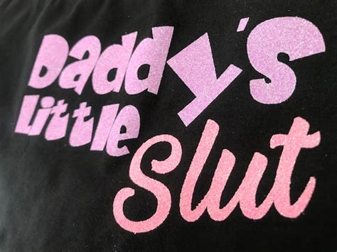 Daddys Little Slut Glitter Set Knickers Vest Cami Thong Etsy