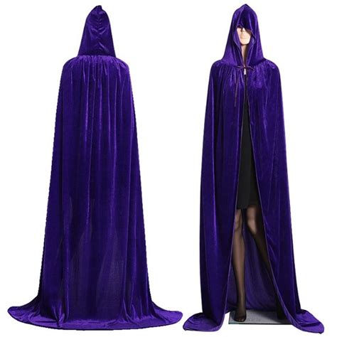 Purple Adult Hooded Cloak Cape Wizard Costume Ghost Costume Horror