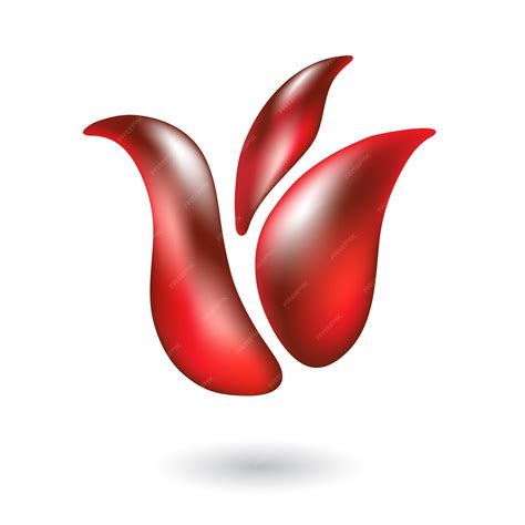 Premium Vector Red Glossy Tulip Flower Icon