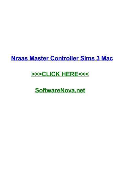Nraas Master Controller Sims 3 Mac By Bryancrejn Issuu