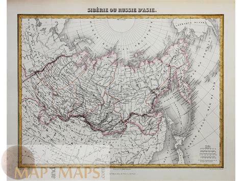 Siberian Asiatic Russia Old Map Migeon 1884 Mapandmaps