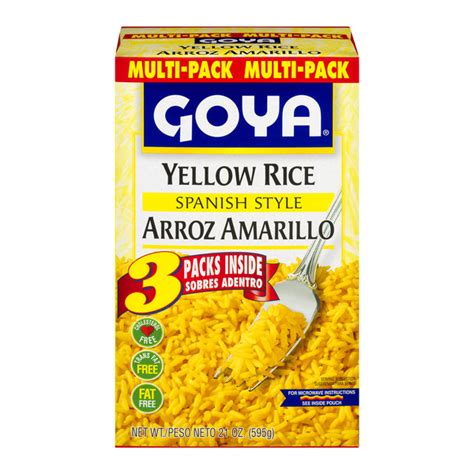 Add rice, onion, olive oil, turmeric, garlic powder, black pepper, and salt. Save on Goya Yellow Rice Spanish Style - 3 pk Order Online ...