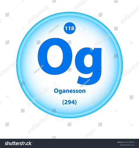 Structure Chemical Element Oganesson Og Symbol Stock Vector Royalty