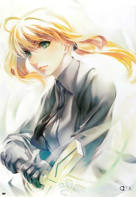 Blondes Fatestay Night Visual Novel Artwork Anime Saber