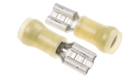 640907 1 Te Connectivity Pidg Faston 250 Yellow Insulated Female Spade Connector Receptacle