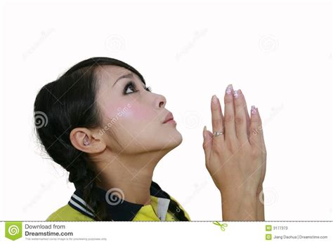 Prayer Girl Stock Image Image Of Emotion Face Sunny 3177373