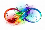 Infinity Symbol with Rainbow Feather (224089) | Illustrations | Design ...