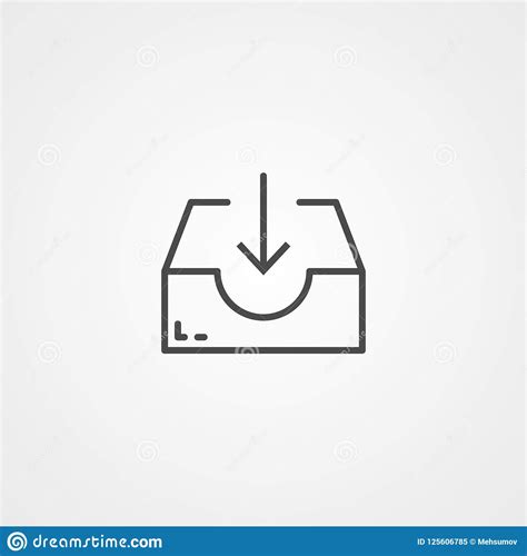 Inbox Vector Icon Sign Symbol Stock Vector Illustration Of Inbox