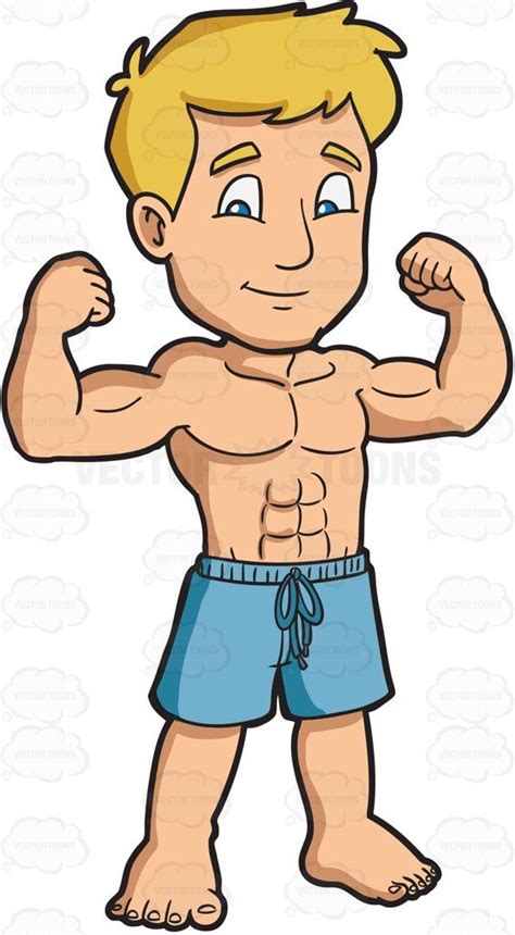 A Guy Flexing His Muscles Cartoon Body Man Clipart Cartoon Clip Art