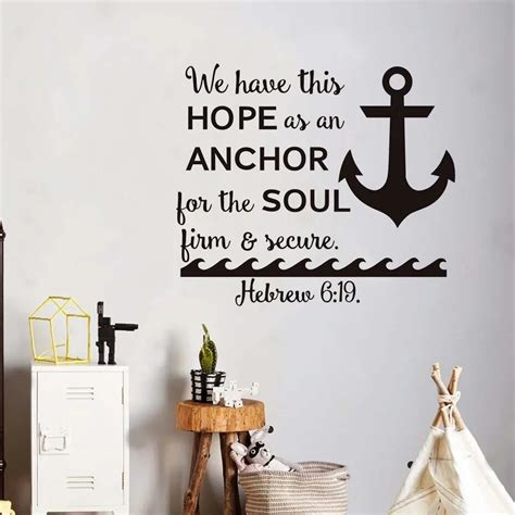 Nautical Anchor Wall Decals We Have This Hope Quotes Art Stickers Home
