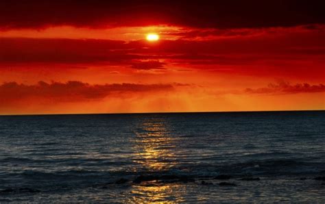 Sea Waves And Red Sunset Wallpapers