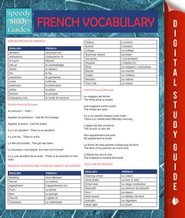 French Vocabulary (Speedy Language Study Guides) | RedShelf
