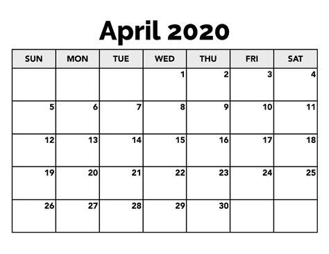 10 April 2020 Calendar ideas | calendar, calendar printables, 2020 calendar template