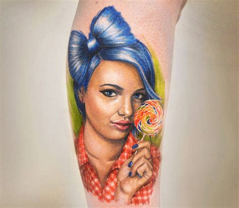 Girl With Lollipop Tattoo By Malena Tattoo Photo 24210