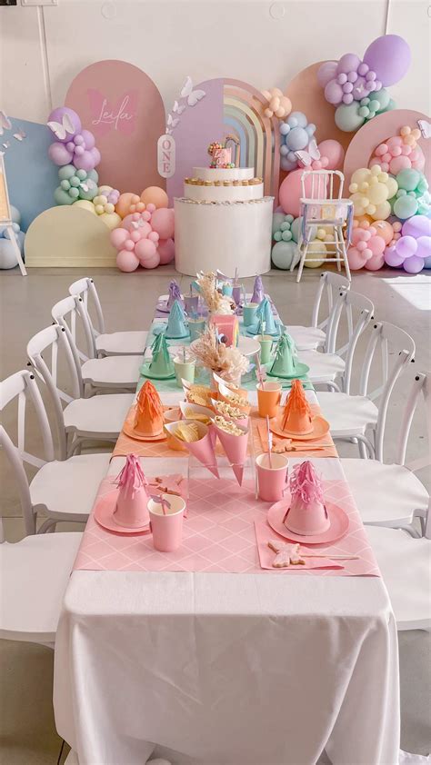 Pastel Butterfly Rainbow Birthday Party Ideas Photo 3 Of 31 Catch My Party