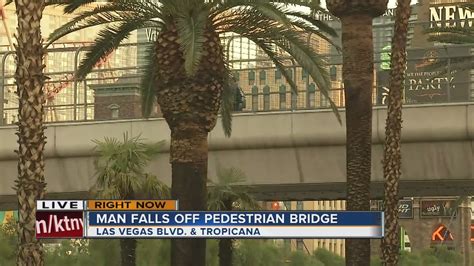 Update Man Falls Off Pedestrian Bridge On The Las Vegas Strip Youtube