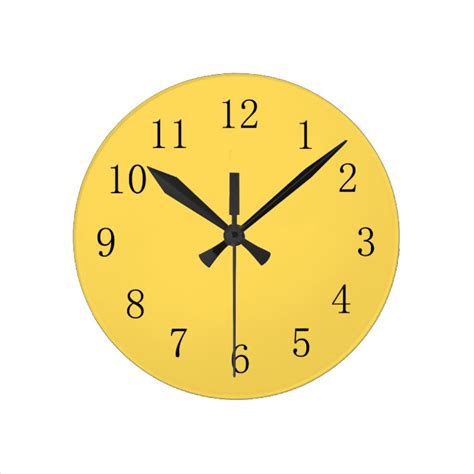 Mustard Color Yellow Kitchen Wall Clock