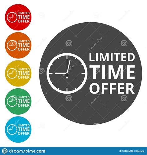 Limited Time Offer Icons Set Stock Vector Illustration Of Market