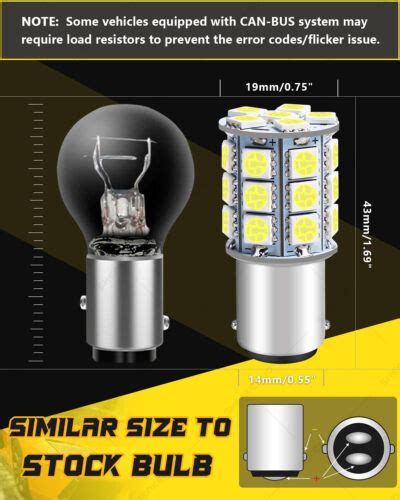 2 Super Bright Led Light Bulbs For Kubota B2301 B2320 B2601 B2650 B2920