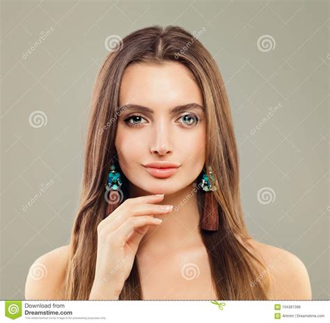 Woman Fashion Model With Jewelry Earrings Stock Photo Image Of Lady