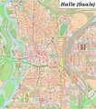 Große detaillierte stadtplan von Halle (Saale)