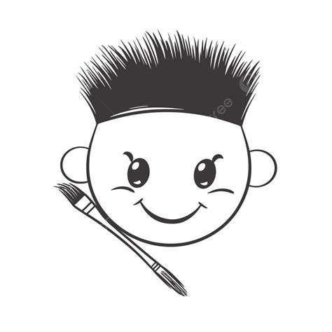 Cartoon Hair Brush Portrait Vector Illustration Outline Sketch Drawing Car Drawing Cartoon